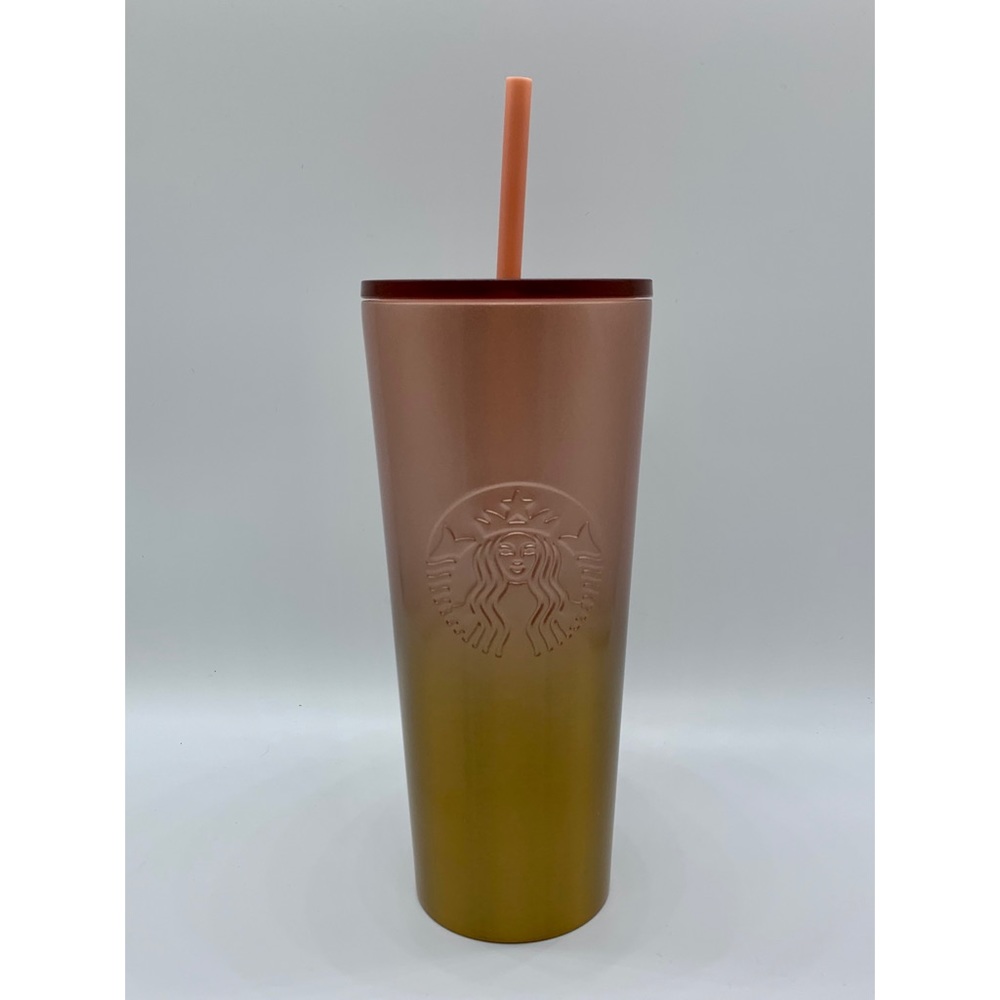 Starbucks Rose Sparkles to Gold Gradient Tumbler